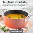 thumbnail image 3 of Granitestone Diamond 5 Qt Nonstick Stock Pot Soup Pot Pasta Pot Stew Pot with Tempered Glass Lid-Oven & Dishwasher Safe, Coral, 3 of 6