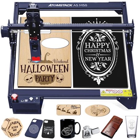 ATOMSTACK A5 M50 Laser Engraver Machine, Laser Class 4, 5500mW Output Laser, Laser Cutting Machine for Wood and Acrylic, Precision Marking Machine for Metal, Gifts for Him