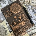 thumbnail image 6 of NICKSUN Vintage Train Embossed Leather Writing Journal Notebook with Pen Set,Antique Handmade Daily Notepad Sketchbook,Travel Diary Notebooks to Write in,Gift for Men Women, 6 of 6