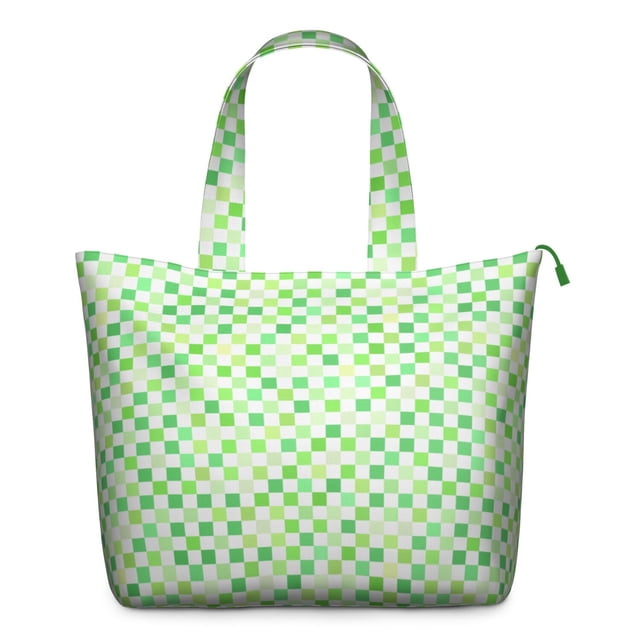 Farmhouse Plaid Weekender Bag Rustic Plaid Travel Tote with Vintage Checkered Design Finish, Geometric Pattern for Weekend Use