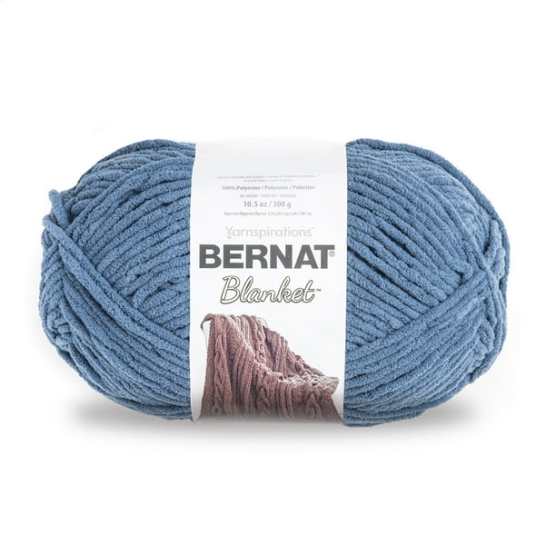 Bernat Blanket Yarn, Country Blue, 10.5oz(300g), Super Bulky,Polyester ...