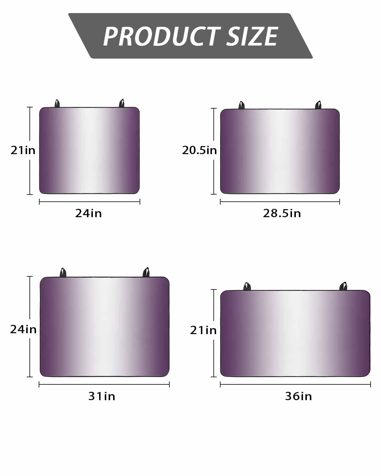Stove Top Covers for Electric Stove, Dark Purple Ombre Glass Stovetop Cover Protector, Purple White Gradient Modern Abstract Art Induction Cooktop Protector Oven Mat for Kitchen Countertop 24"x21"