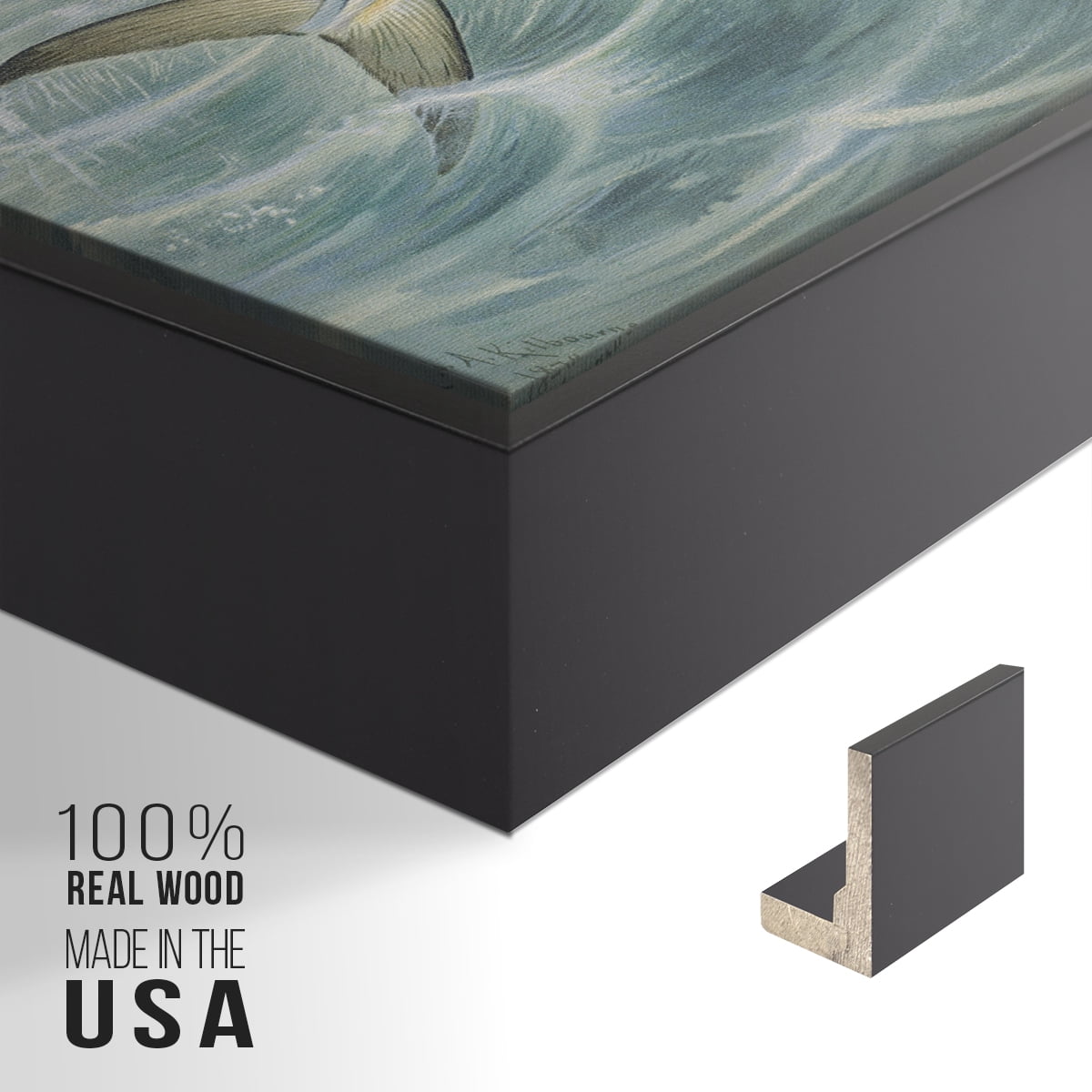 Vintage Landscape-CXXXI By Wexford Home Framed in Black Wood Gallery Wrapped Canvas 25 in. x 37 in.