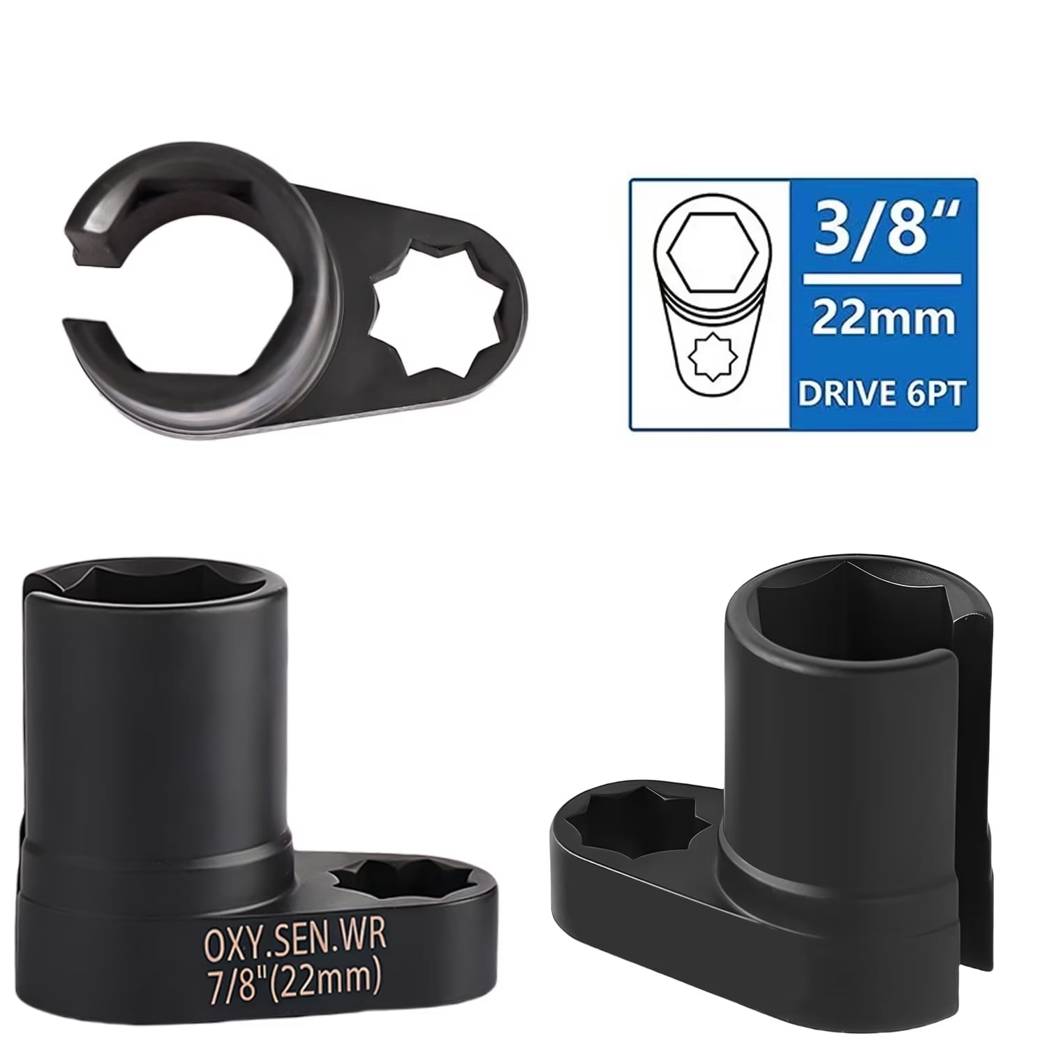 5PCS O2 Sensor Socket,Automotive Tool Oxygen Sensor Socket Set Wrench Remover Tool and Thread Chaser Set,Car Accessories O2 Oxygen Sensor Socket Set for Removing and Install Oxygen Sensors