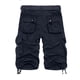 thumbnail image 4 of Pantalones cortos cargo cllios para hombre, talla grande, con cremallera, botones, cintura elástica, cinco bolsillos, color liso, transpirables, para verano, senderismo, azul oscuro, talla 2XL, 4 of 4