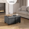 thumbnail image 2 of Hearth & Harbor Storage Ottoman Bench, Boucle 16" Ottoman with Storage , Grey, 2 of 9