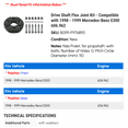 thumbnail image 2 of Drive Shaft Flex Joint Kit - Compatible with 1998 - 1999 Mercedes-Benz E300 606.962, 2 of 2