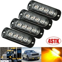 ZHIMAO 4Pcs 4Led Side Warning Light Grille Lightbar Car Truck Beacon Lamp Amber Beacon Panne 12/24V For Police Truck SUV Motorcycle