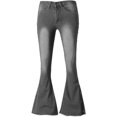 thumbnail image 5 of Women's Flared Jeans, High-Waist Stretch French-Style Jeans, Loose-Leg Buttoned Denim Pants, Flared Denim Jeans (S-5XL) grey 4XL, 5 of 7