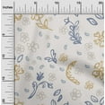 thumbnail image 2 of oneOone Cotton Cambric Light Brown Fabric Florals Craft Projects Decor Fabric Printed By The Yard 42 Inch Wide, 2 of 4