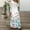 Blue, variant on Azrian Womens Plus Size Dresses Casual V-Neck Long Sleeve Waist Buttons Printing Loose Dress