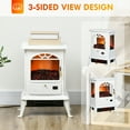 thumbnail image 4 of HOMCOM 23" Electric Infrared Fireplace Stove, Freestanding Fireplace Heater with Realistic Flame, Adjustable Temperature, Timer, Remote Control, White, 4 of 9