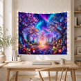 thumbnail image 3 of Mystical Forest Path and Glowing Temple Tapestry Wall Hanging, 3 of 5