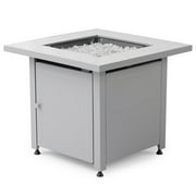 Endless Summer All Weather Outdoor Fire Pit with Faux Marble Finish, White Glass