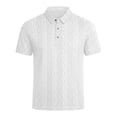 thumbnail image 4 of TKKCS Mens Jacquard Knit Polo Shirt- Regular Fit Breathable Business Casual Short Sleeve Moisture-Wicking Collared Shirts White Size XL, 4 of 7