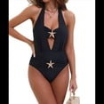 thumbnail image 1 of Traje de Baño de una Pieza con Cintura Alta y Tirantes Anchos para Mujer, Imagen 2 L, 1 of 8