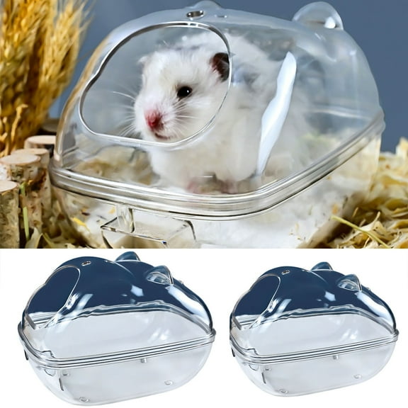 shenmeida Hamster Sand Bath-Clear Shower Toilet-Cooling Bed Sand Container Bathtub for Mice Hedgehog Squirrel Hamster Guinea Pigs and Other Small Animals