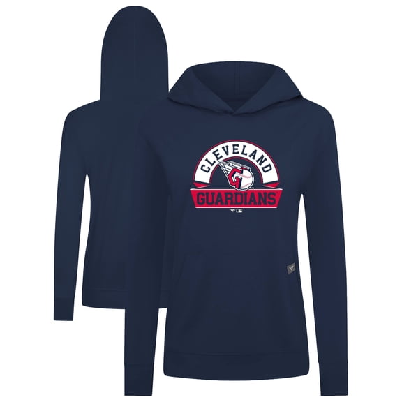 Women's Levelwear Navy Cleveland Guardians Relay Banner Arch Long Sleeve T-Shirt Hoodie