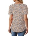 thumbnail image 2 of UVN Short Sleeve Blouse for Women Summer Dressy Casual Crewneck Shirt Pleated Tunic Tops, 2 of 8