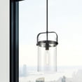 thumbnail image 2 of Innovations Lighting  Pilaster - 1 Light 8" Stem Hung Pendant Clear/Matte Black, 2 of 3