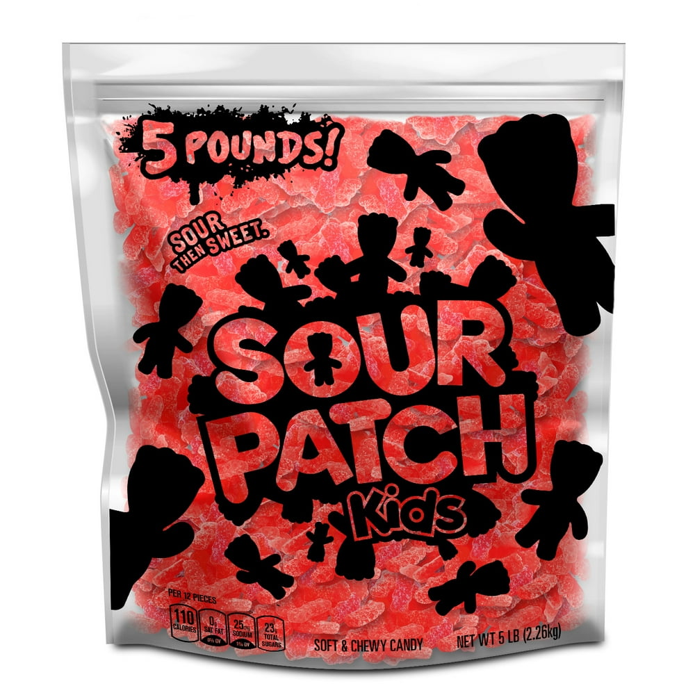 SOUR PATCH KIDS Redberry Soft & Chewy Candy, Just Red (5 Pound Party ...