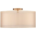 thumbnail image 5 of Possini Euro Design Modern Ceiling Light Semi Flush Mount Fixture 18" Wide Antique Brass 3-Light Champagne Organza Double Drum for Bedroom Kitchen, 5 of 8