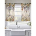 thumbnail image 5 of Spring Floral Sheer Curtains 45 Inch Length 2 Panels Set Window Treatments, Daisy Sunflowers Wisteria Hummingbird Beige Rod Pocket Semi Curtains for Living Room/Bedroom/Kitchen Décor, 104"W x 45"L, 5 of 7