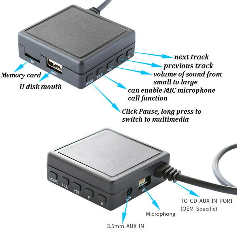 Wireless HIFI Audio Car Bluetooth 5.0 Module AUX Microphone Cable