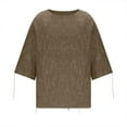 thumbnail image 5 of safuny Men's Oversized Pullover Loose Cotton Shirts Crew Neck Fall Tops Solid Shirts Trendy Holiday Long Sleeve Leisure Comfy Khaki S, 5 of 5