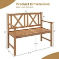 thumbnail image 3 of Costway 2-Person Bench  Patio Acacia Wood Outdoor Loveseat Chair Garden Natural, 3 of 9