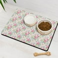 thumbnail image 3 of Dog Food Mat, Dog Mat for Food and Water, Pet Dog Cat Bowl Mat, No-Slip Absorbent Water Water Bowl Mat with Pink Rose Flower,16inx24in, 3 of 7