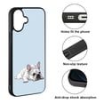 thumbnail image 2 of WIRESTER Shockproof Soft Rubber Cover Case for Apple iPhone 17 6.3" 2025, French Bulldog Dog Lying Down Looking Up On Pale Aqua Background, 2 of 5