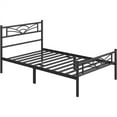 thumbnail image 3 of Yaheetech Metal Platform Bed Frame with Cloud Inspired Design Headboard, Twin, Black, 3 of 7