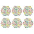 thumbnail image 2 of Pofeuu Bright Peach Print Leather Coasters Set of 6, Round Cups Mugs Mat Pad for Home Kitchen Heat Resistant Drink Coasters,Hexagon, 2 of 7