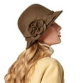 thumbnail image 2 of Women'S Autumn And Winter Flowers Round Top Casual Fisherman'S Basin Cap Small Bowler Hat, 2 of 3