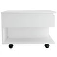 thumbnail image 1 of TUHOME Furniture Luanda Table Basse Relevable avec Rangement Dissimulé et Roues, Blanc, 1 of 7