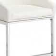 thumbnail image 3 of 35" White Faux Leather And Steel Low Back Bar Height Chair With Footrest, 3 of 3