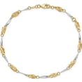 thumbnail image 3 of 14k Two-tone Polished Fancy Link Anklet, 3 of 5