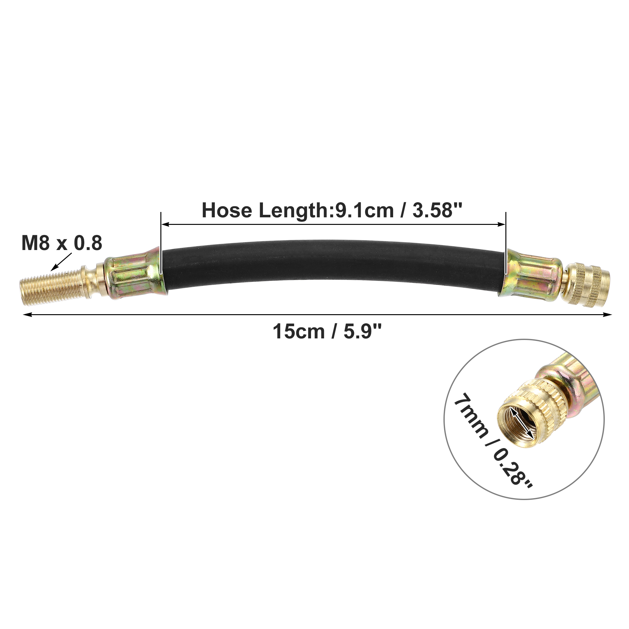 Unique Bargains 4pcs Tire Valve Extension Stem Adaptor Tool Flexible Dual Extender Pipes