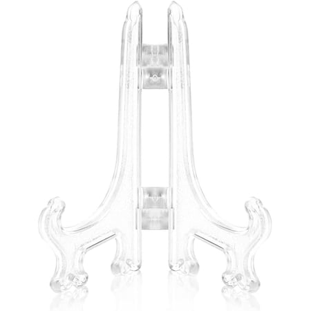 2pcs Clear Acrylic Easels Plastic Plate Stands Holders Small Fold Display Stand Picture Frame Photo Artwork Home Decoration - 10 Inch