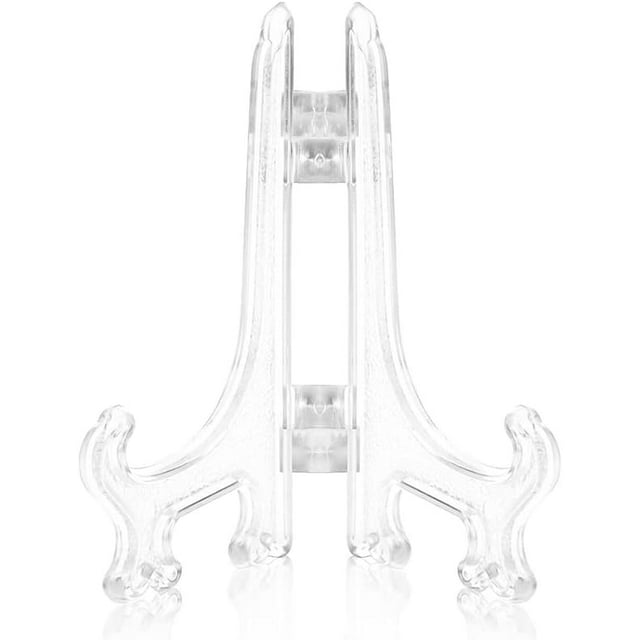 2pcs Clear Acrylic Easels Plastic Plate Stands Holders Small Fold