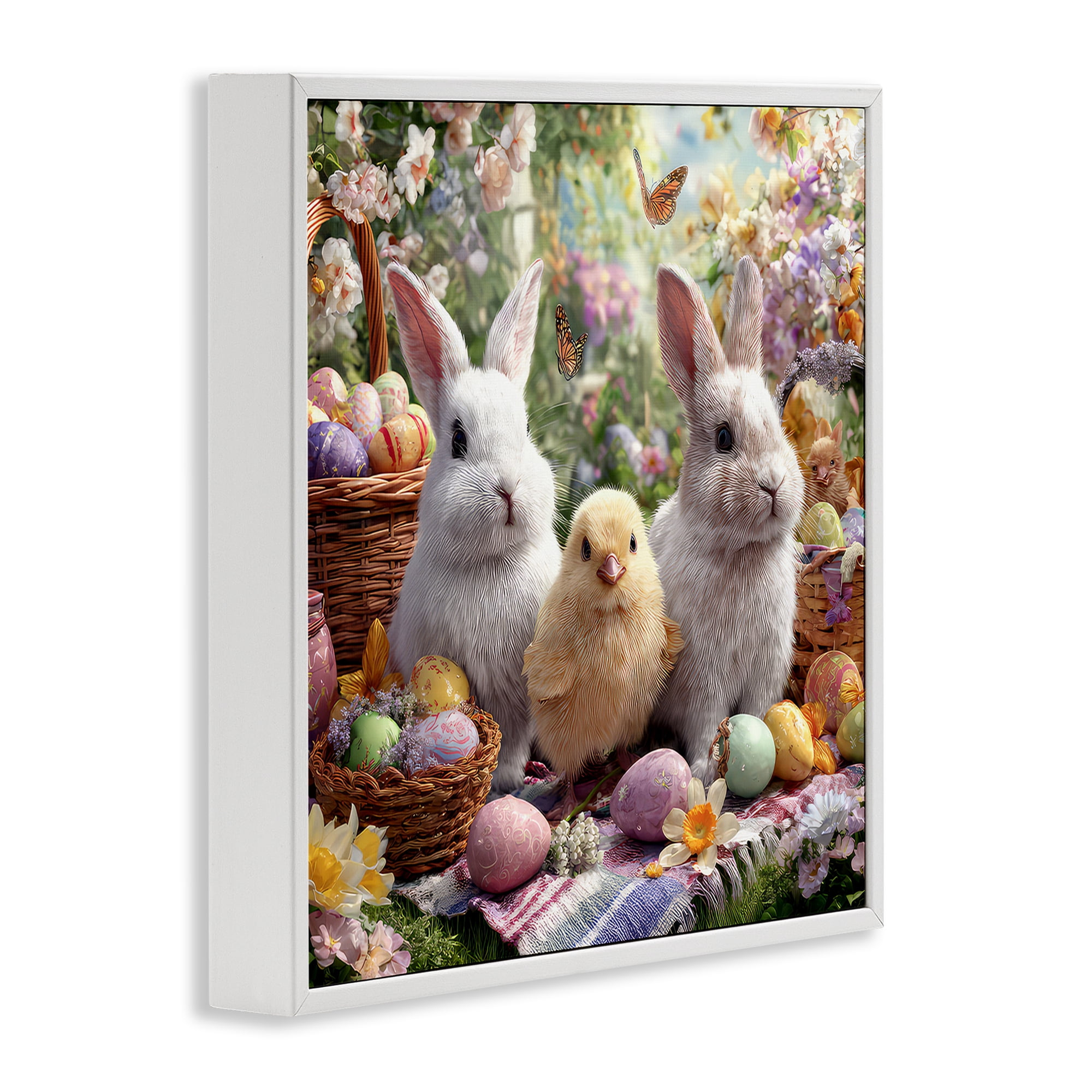 Stupell Industries Easter Animals & Eggs White Framed Giclee Art, design by The Wands Want