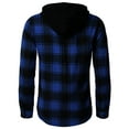 thumbnail image 4 of H2H Mens Casual Button Down Long Sleeve Plaid Shirts Hoodie BLUE US XL/Asia 2XL (CMOJA0105), 4 of 5