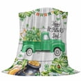 thumbnail image 6 of St. Patrick's Day Blanket Soft Cozy Warm Throw Blanket for Couch, Plush Fuzzy Flannel Fleece Blankets for Sofa, Green Truck Lucky Shamrocks Rustic Wooden Bed Blankets Gifts for Men, 40"x50", 6 of 9
