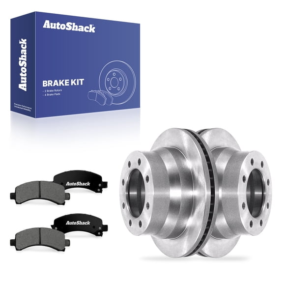 AutoShack Rear Vented Brake Rotors   Premium Ceramic Pads 6-PC Brake Kit Replacement for 2017-2018 GMC Savana 3500 2009 Chevrolet Express 3500 2009 GMC Savana 3500 13.58" (345 mm)