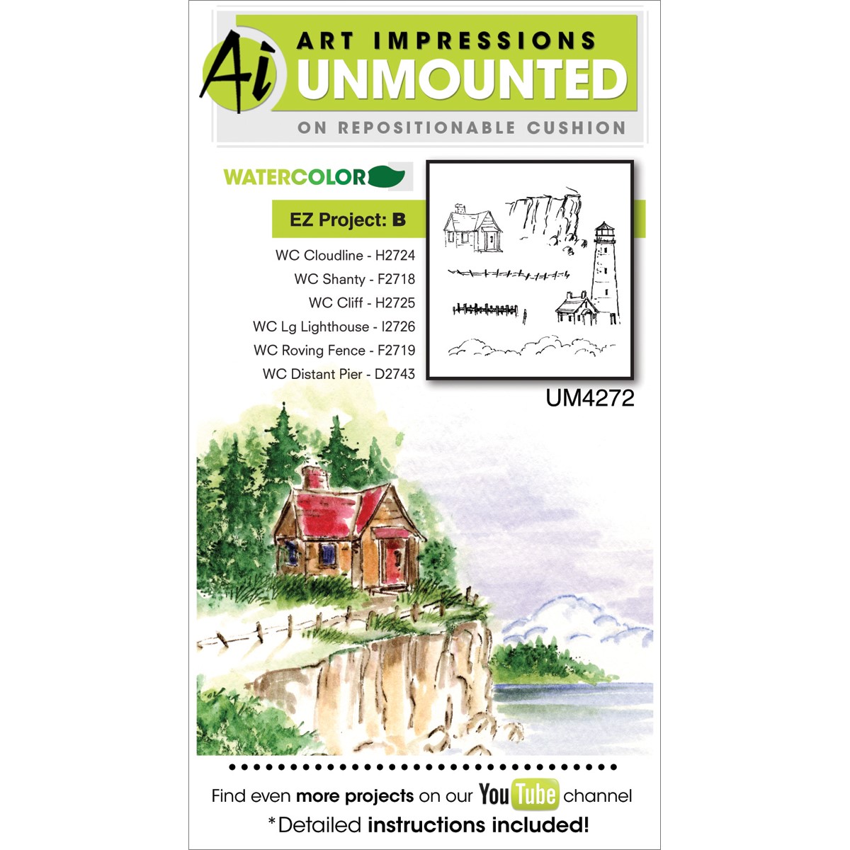 Art Impressions Watercolor Cling Rubber Stamp-Structures - Walmart.com