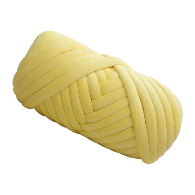 Fil à Tricoter Extra Épais Texture Douce Fil à Main Polyester Hypoallergénique Fil Fabriqué Couverture pour Bras Fil Fabriqué Même Sans Fils Lâches Main Blanc Jaune