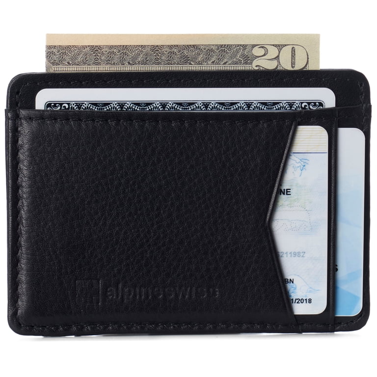 Men's Ultra-Thin Minimalist Front Pocket Wallet Leather photo 7
