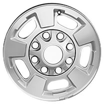 New Aftermarket  Machined and Painted Bright Silver Metallic Aluminum Wheel 17 x 7.5 fits 2011-2018 Chevrolet Silverado 2500