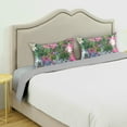 thumbnail image 3 of Yayeee Pillowcase Standard Size Set of 2 Satin Wrinkle Resistant Pillow Case, White Vibrant Flowers, 3 of 8